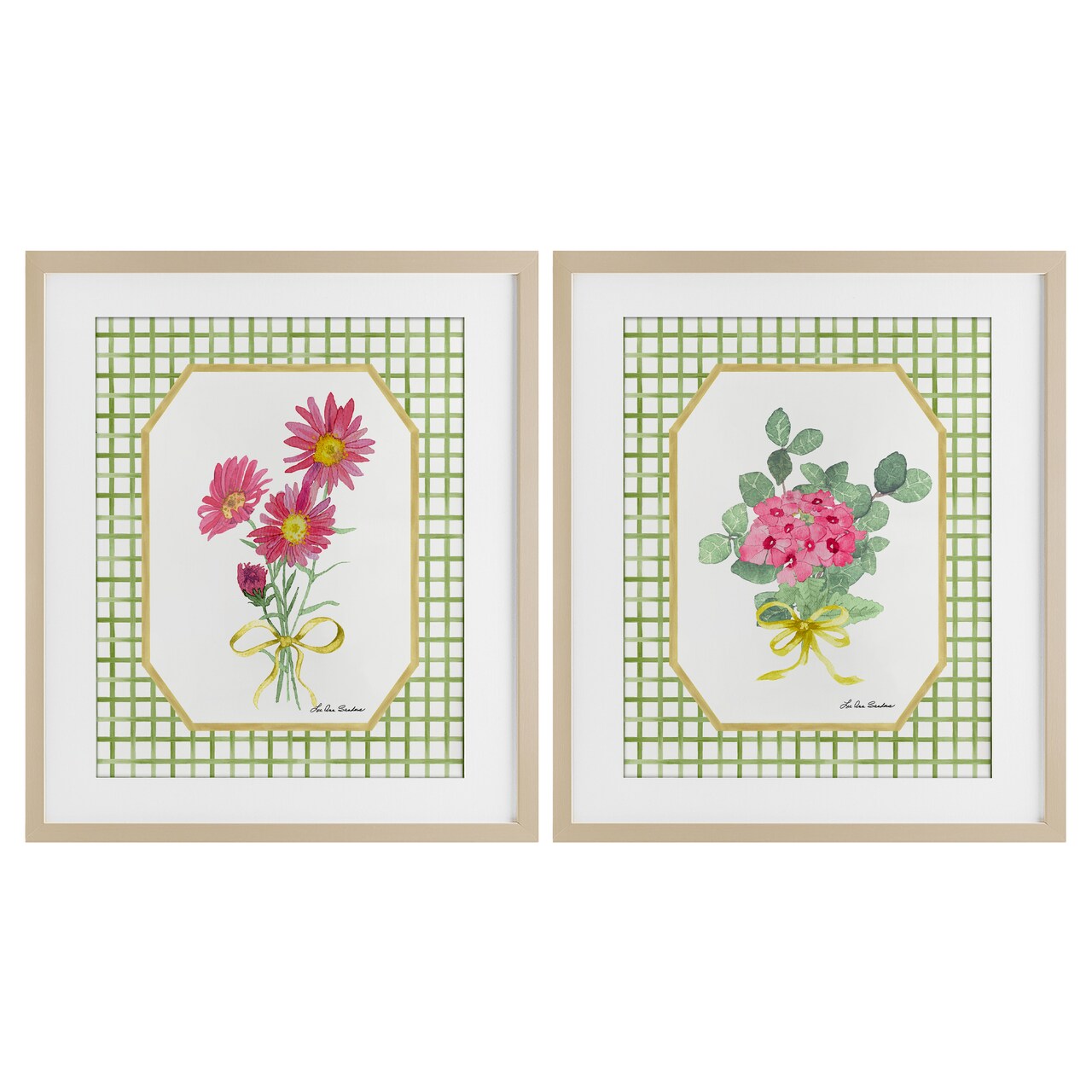Stupell Industries Cottage Botanical Story 2pc Framed Print Under Glass Set, design by Lee Ann Sanders